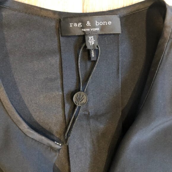 NWOT Rag and Bone Lora women black Silk Blouse  Relaxed Top size S - Picture 11 of 11